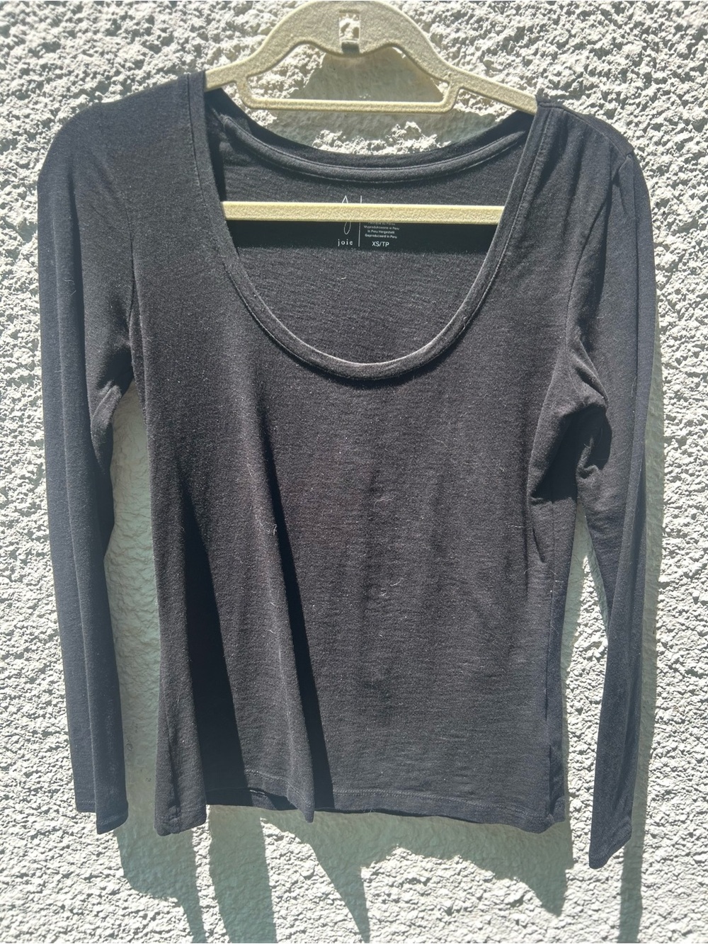 Joie Black Scoop Neck Long-Sleeve Top